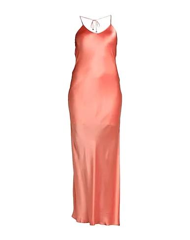 Salmon pink Satin Long dress