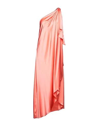 Salmon pink Satin Midi dress