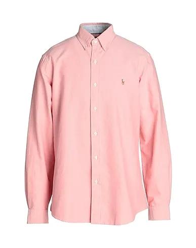 Salmon pink Solid color shirt CUSTOM FIT OXFORD SHIRT