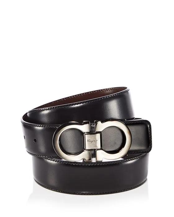 Salvatore Men's Double Gancini Buckle Reversible  Leather Belt