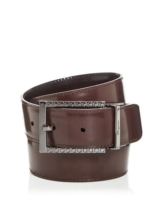Salvatore Men's Double Gancini Reversible Leather Belt 