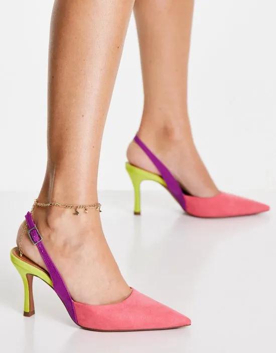 Samber slingback stiletto heels in multi