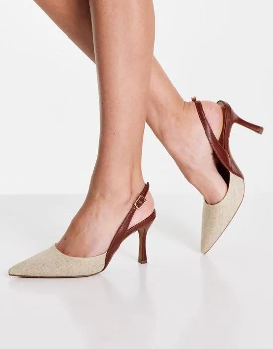 Samber slingback stiletto heels in natural