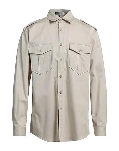 Sand Cotton twill Solid color shirt