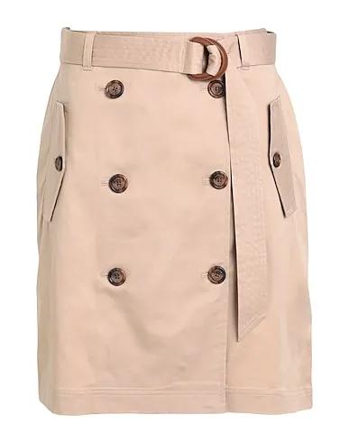 Sand Gabardine Mini skirt BELTED MICRO-SANDED TWILL SKIRT
