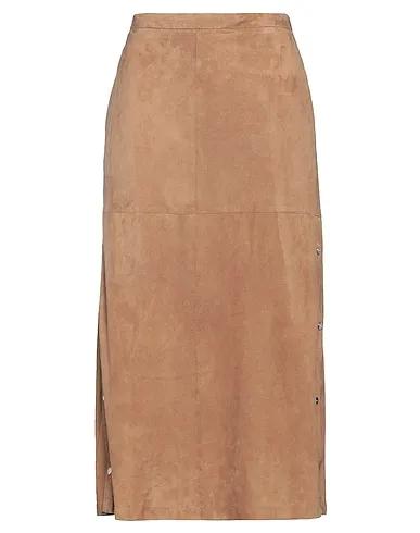 Sand Leather Midi skirt