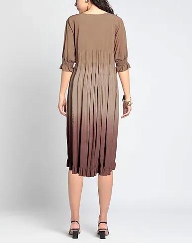 Sand Plain weave Long dress