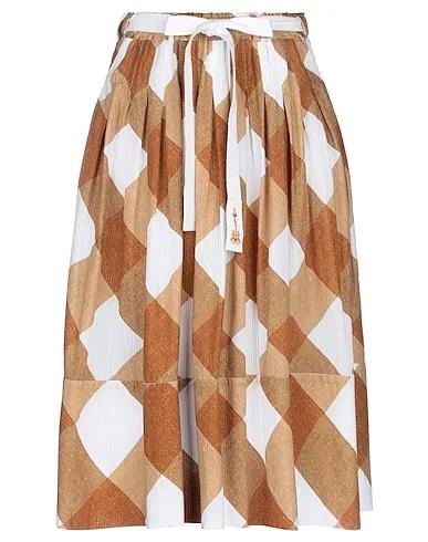Sand Plain weave Midi skirt