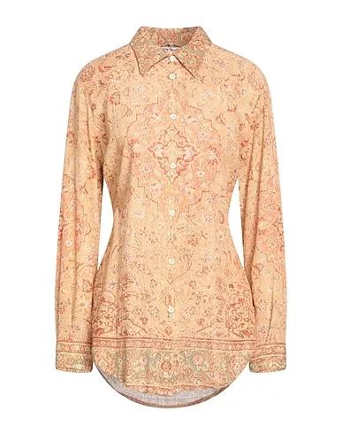 Sand Plain weave Patterned shirts & blouses