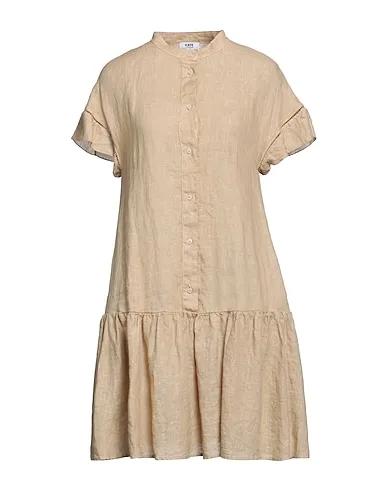 Sand Plain weave Short dress