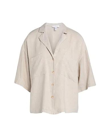 Sand Plain weave Solid color shirts & blouses