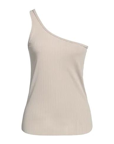 Sand Synthetic fabric One-shoulder top