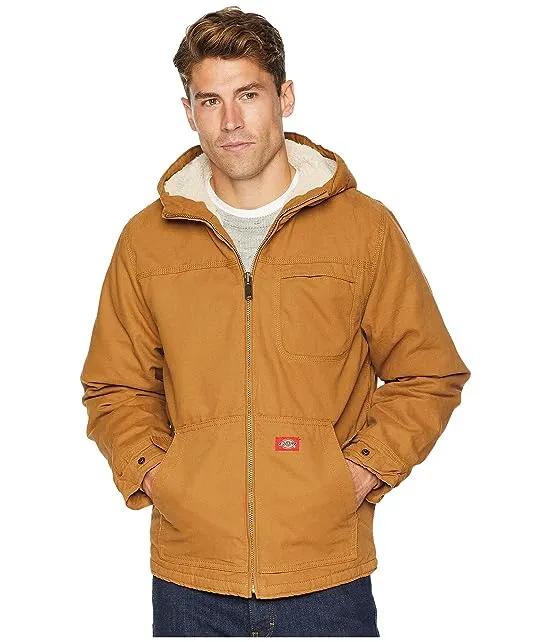 Sanded Duck Sherpa Lined Hooded Jacket