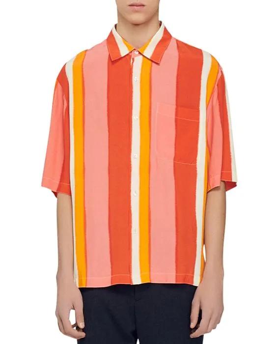 Sandro Short Sleeve Striped Shirt