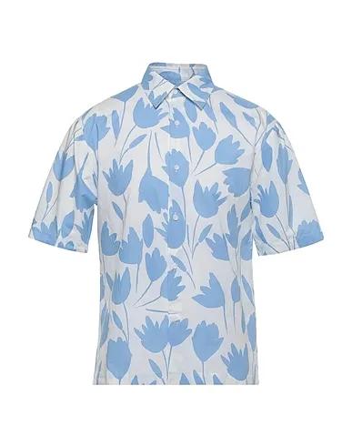 SANDRO | Sky blue Men‘s Patterned Shirt