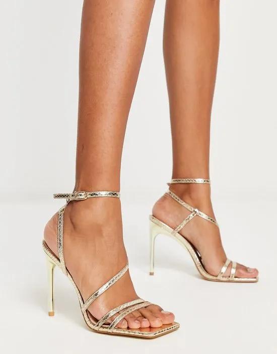 Santi strappy heeled sandals in gold
