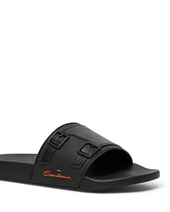 Santoni Men's Edison-Tpun01 Slip On Pool Slide Sandals