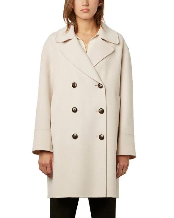 Satheen Double Breasted Wool Coat