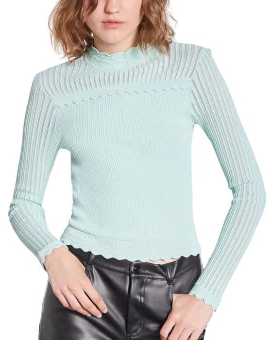 Scalloped Trim Knit Top