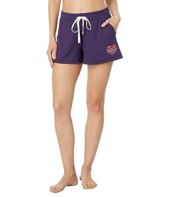 Scattered Palms Ombre Heart PJ Shorts