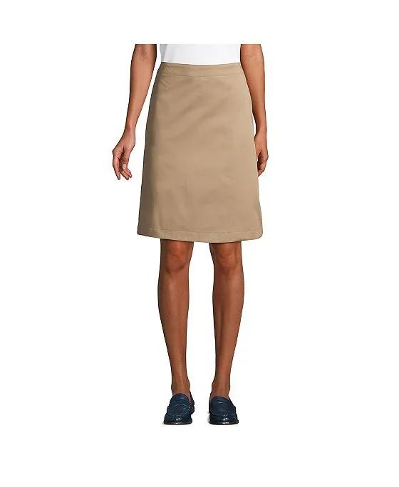 School Uniform Women's Blend Chino Skort Top of Knee