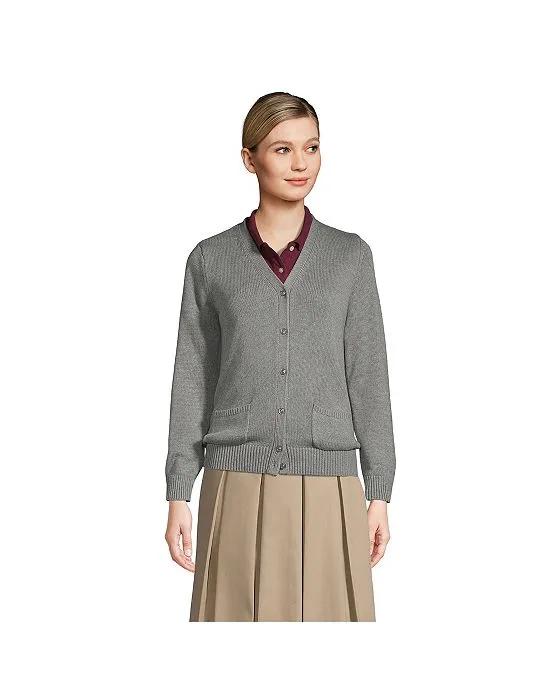 School Uniform Women's Cotton Modal Button Front Cardigan Sweater