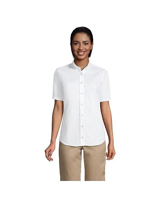 School Uniform Women's No Gape Short Sleeve Stretch Shirt
