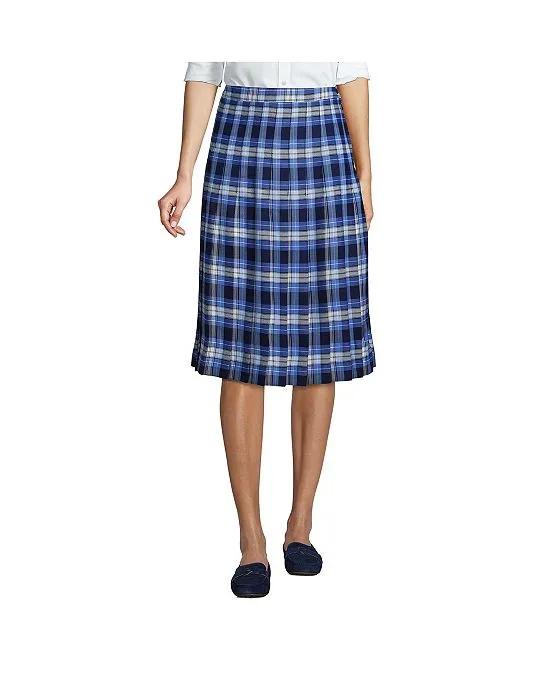 School Uniform Women's Plaid Pleated Skirt Below the Knee