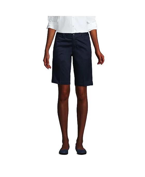 School Uniform Women's Plain Front Blend Chino Shorts