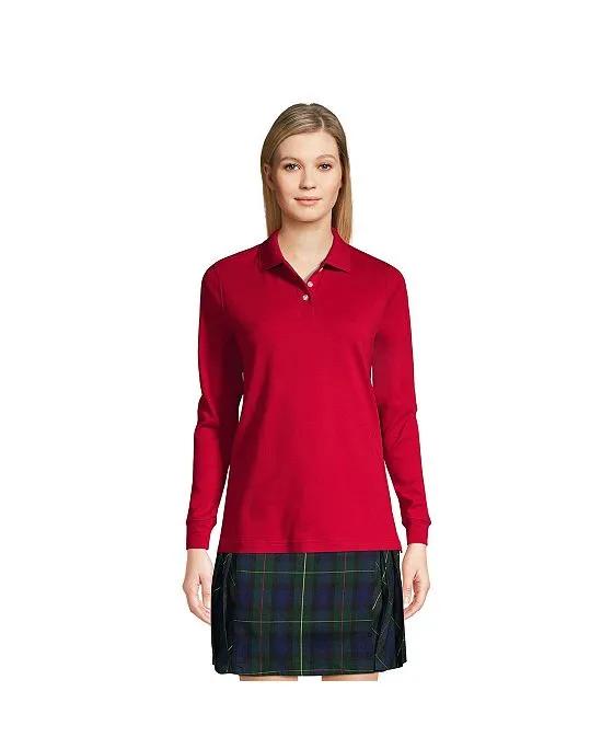 School Uniform Women's Tall Long Sleeve Interlock Polo Shirt