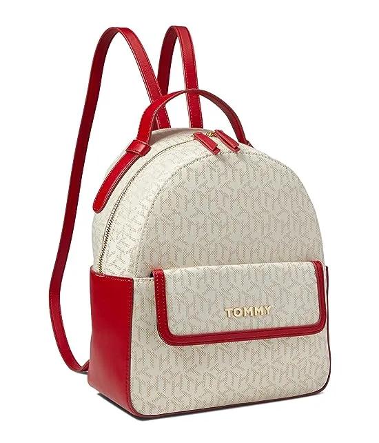 Schyler Smooth PVC Trim Cube Bicolor Poly Jacquard Backpack