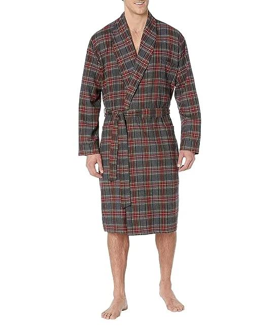 Scotch Plaid Flannel Robe - Tall