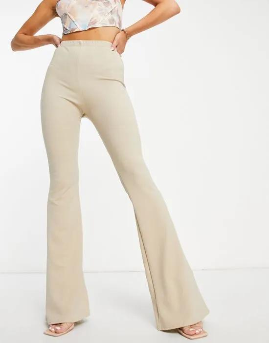 scuba flared pants in stone - part of a set