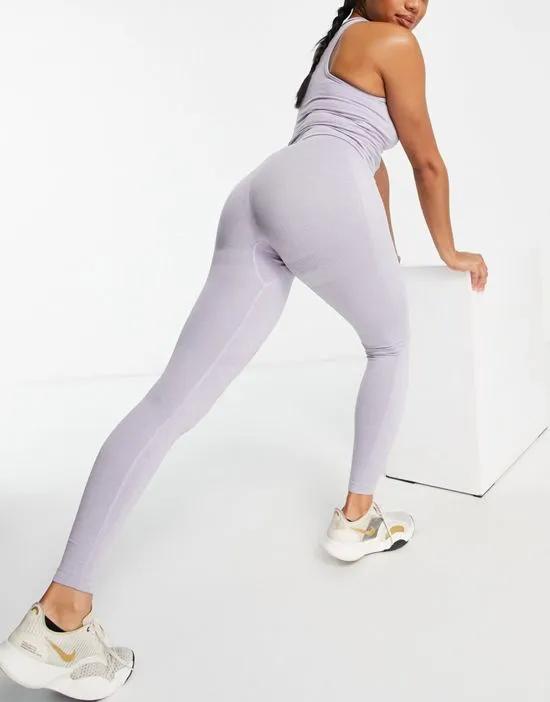seamless legging with sculpting detail in lilac - part of a set