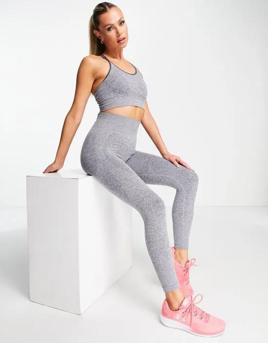 seamless squat proof gym leggings in charcoal gray heather