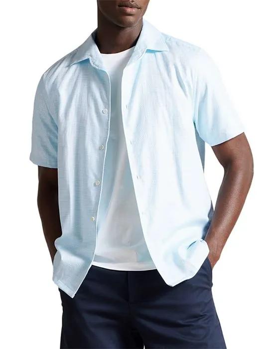 Seamus Short Sleeve Semi Plain Linen Shirt
