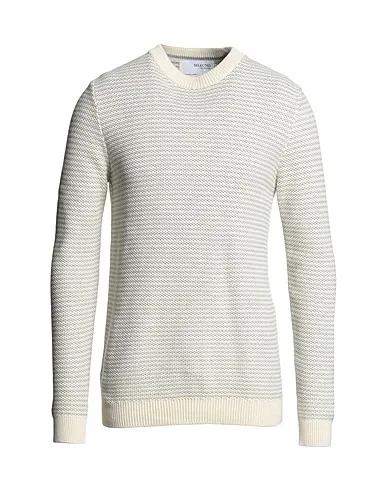 SELECTED HOMME SLHWES LS KNIT CREW NECK W NOOS | Ivory Men‘s Sweater