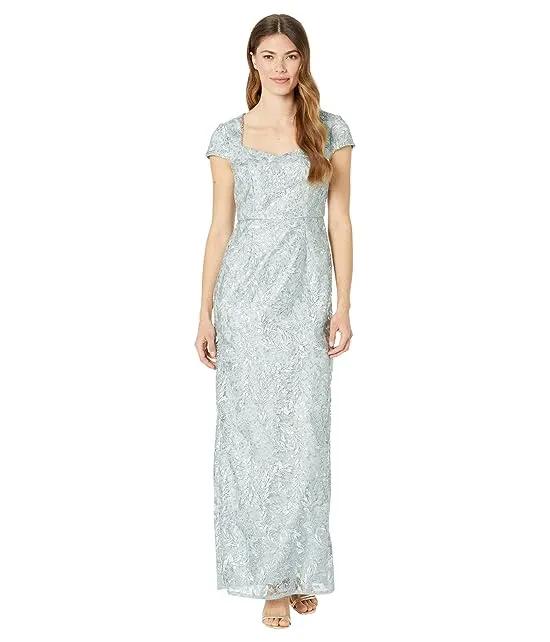 Sequin Lace Sweetheart Neck Long Column Mob Gown