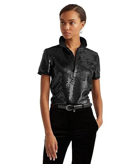 Sequined Polo Shirt