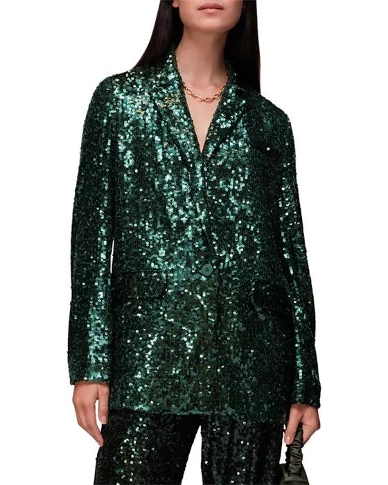 Sequined Single Breasted Blazer