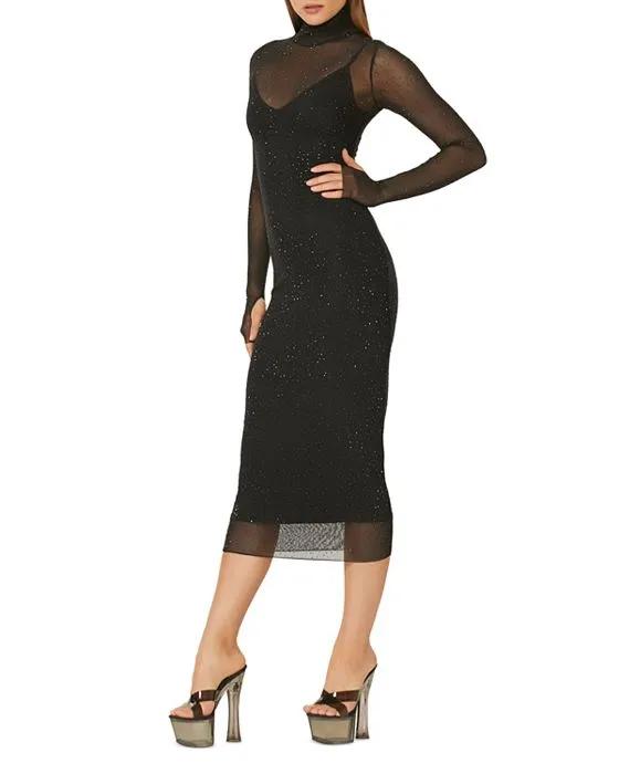 Shailene Rhinestone Embellished Midi Dress