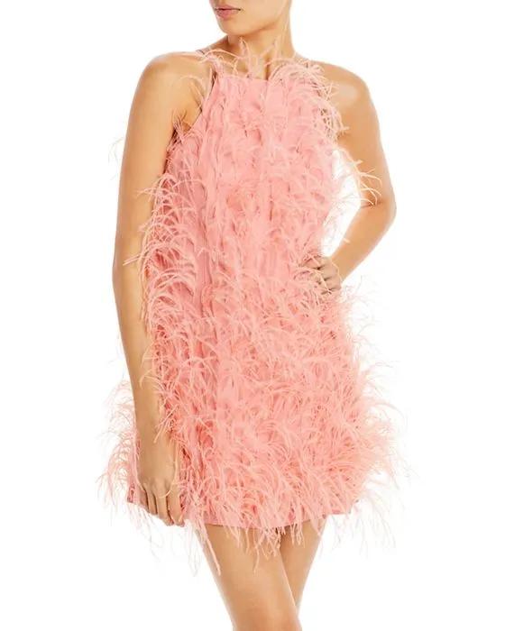 Shannon Feather Embellished Mini Dress
