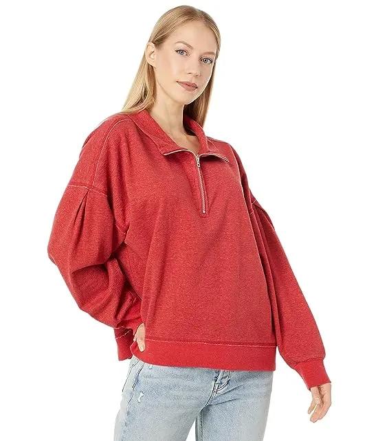 Shay Double Fleece Drop Shoulder Zip-Up Sweatshirt