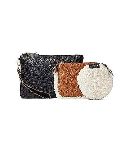 Shearling Coin and Pouch Trio