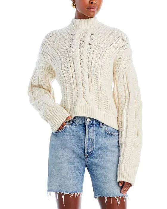 Shelby Lace Up Merino Wool Sweater