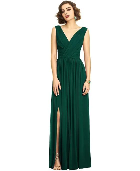 Shirred Chiffon Gown