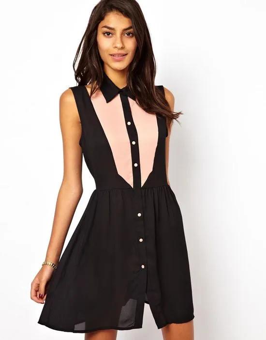 Shirt Dress With Cut Out