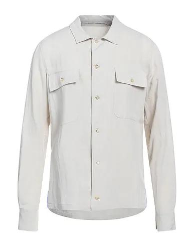 Beige Plain weave Solid color shirt