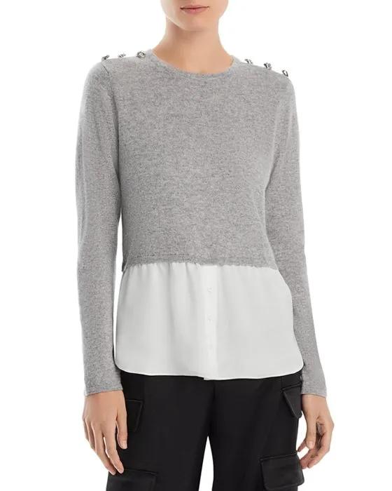 Shirttail Hem Layered Look Cashmere Sweater - 100% Exclusive