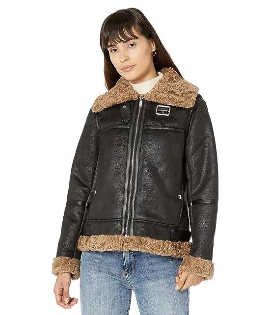 Short Aviator with Shearling Detail